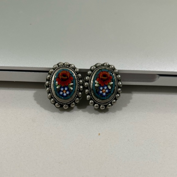 Vintage micro mosaic earrings - Picture 6 of 7